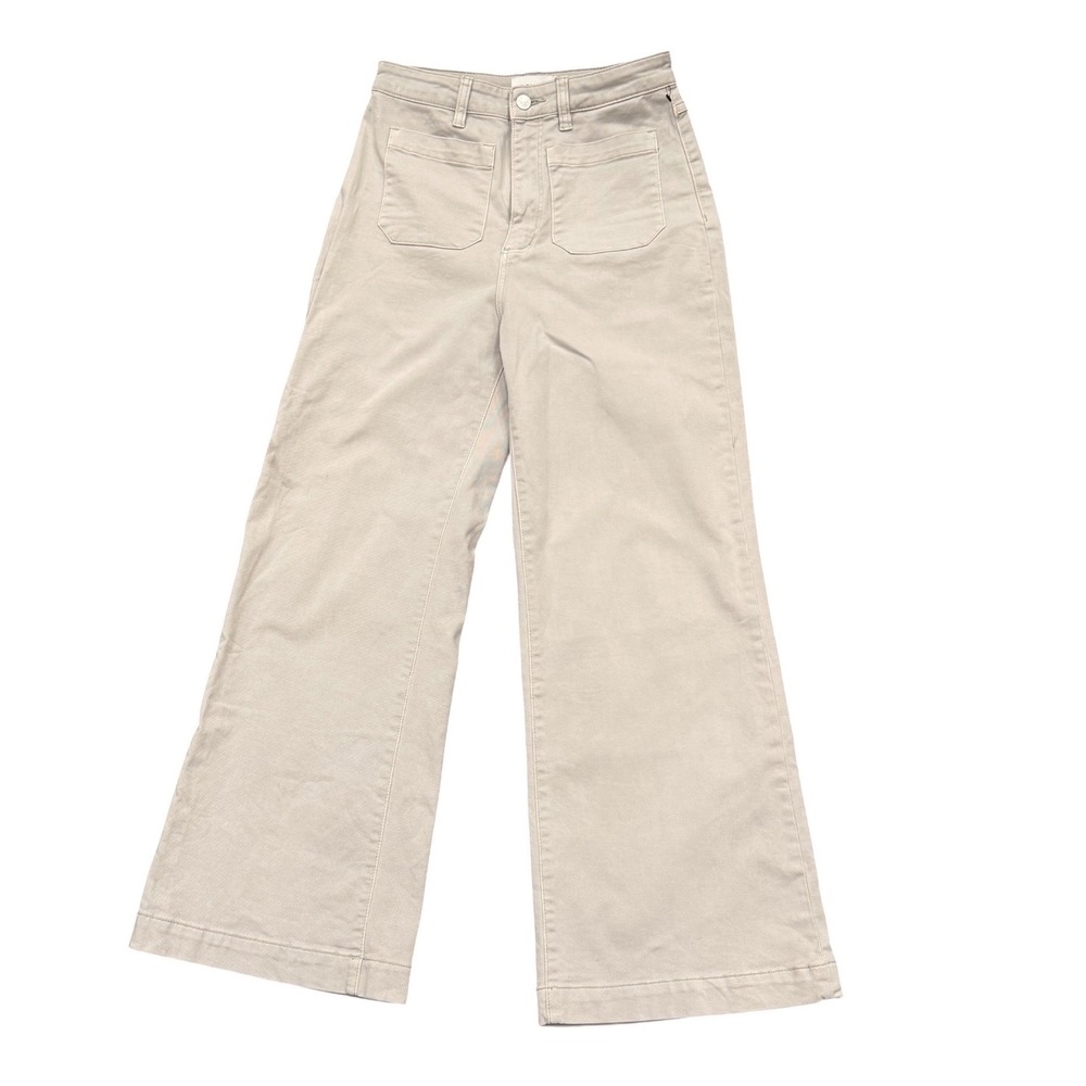 Rollas Jeans Junior 3-5 High Rise Wide Leg Beige Patch Pocket Stretch Pants